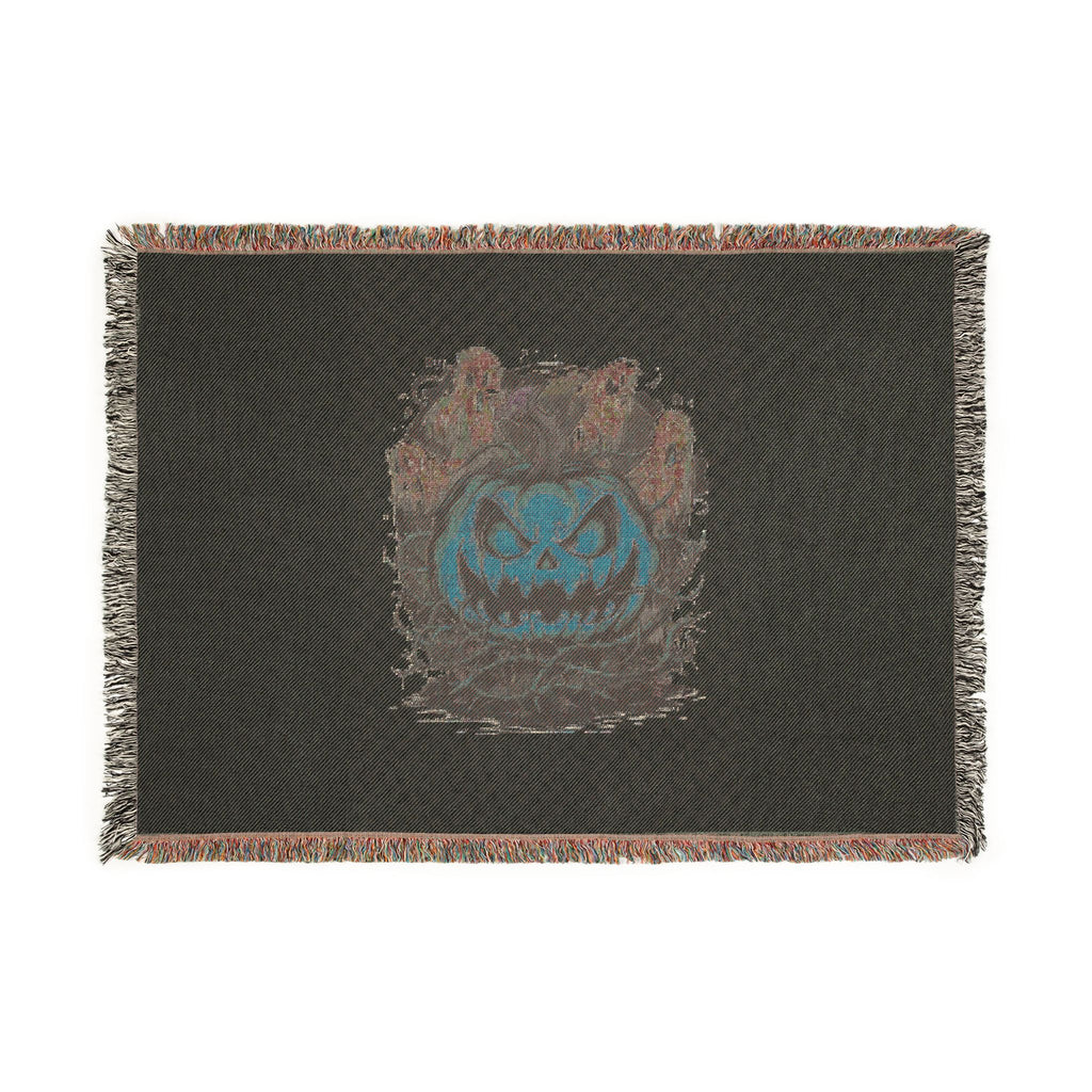 Halloween Jack-o'-Lantern Woven Blanket — Spooky Autumn Throw for Fall Décor