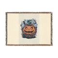 Halloween Jack-o'-Lantern Woven Blanket — Spooky Autumn Throw for Fall Décor
